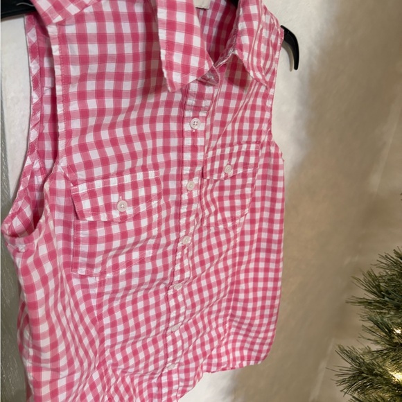 Jones New York Tops - Jones New York Pink Gingham Women’s Button Down Sleeveless Top.